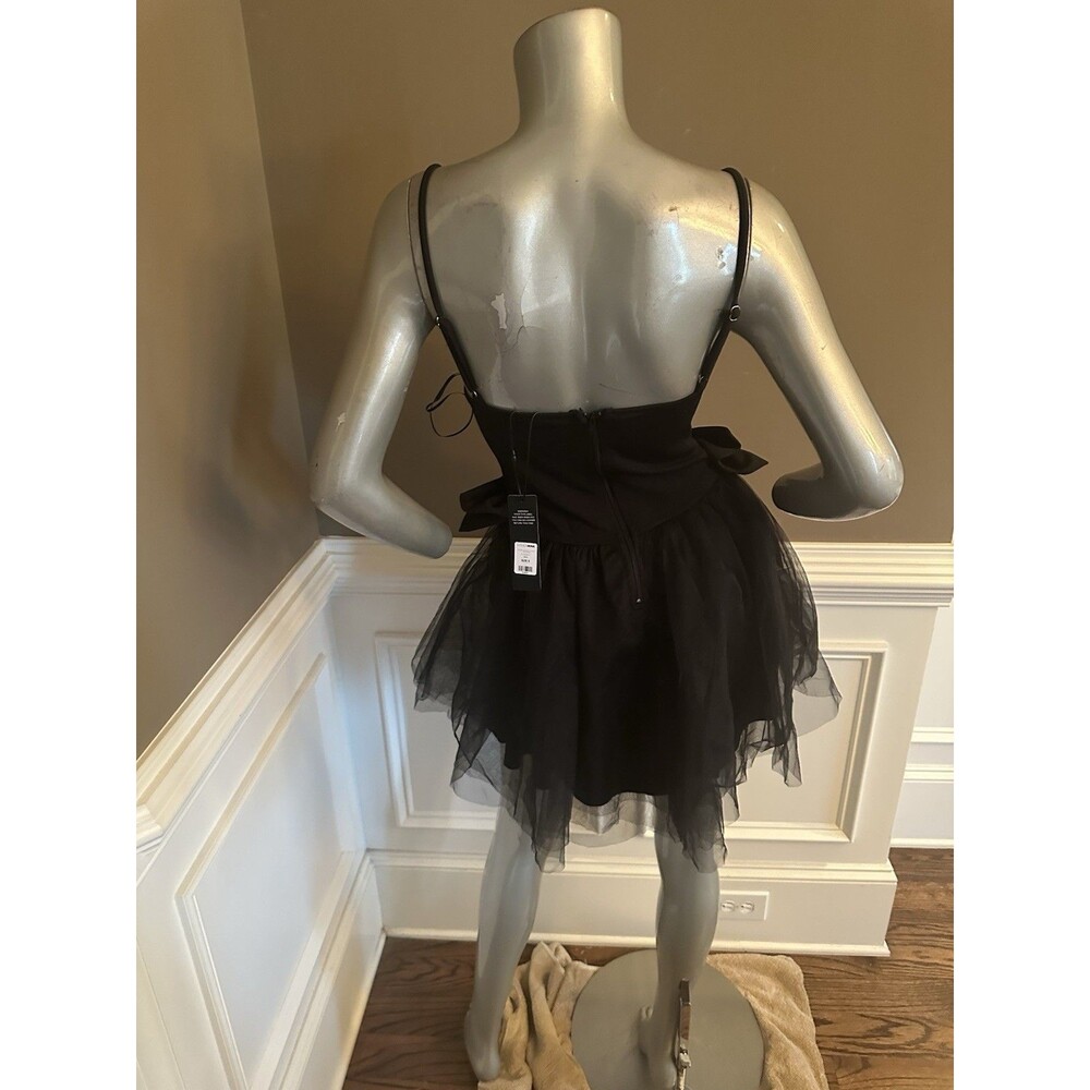 NWT FASHION NOVA Black Bow Corset Mini Dress Sz Small - Picture 6 of 6